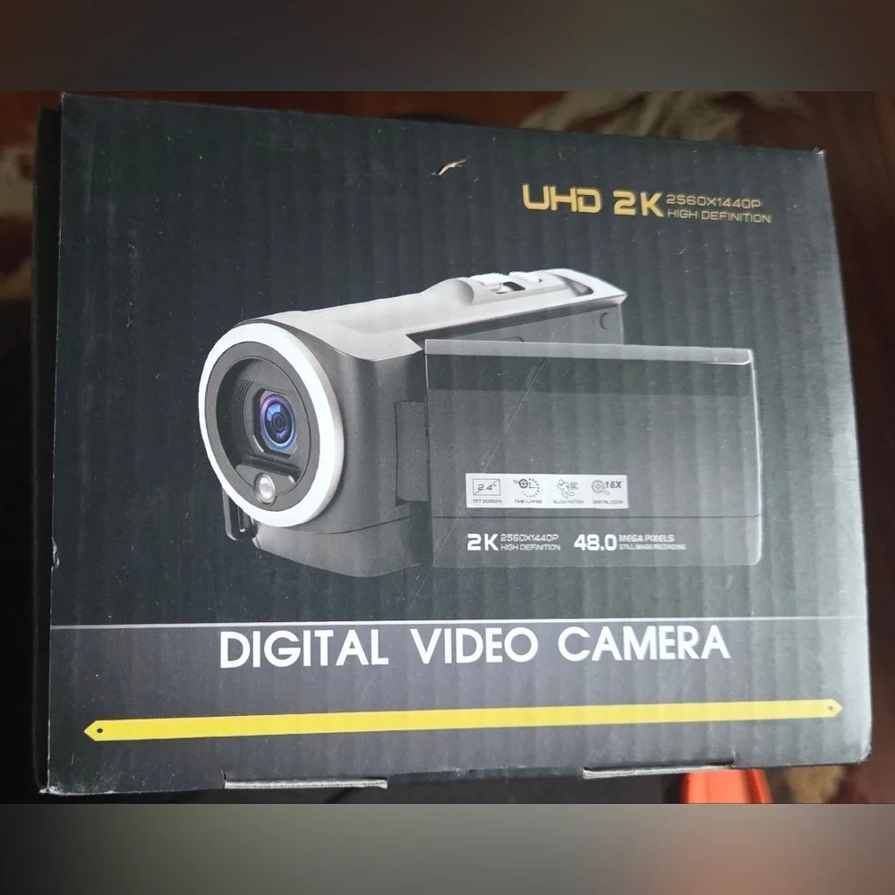 FLATIC 2K Camcorder, 48MP Video Camera, 16X Digital Zoom Vlogging Camera